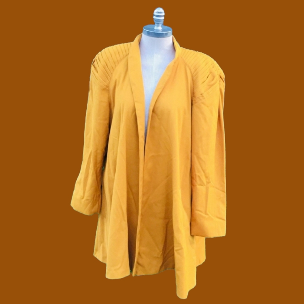 Beautiful Vintage 80's 90's Swing Coat Autumn Yellow